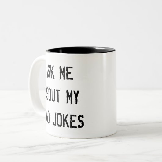 VRAAG MIJ OM MIJN DROOIEN. TWEEKLEURIGE KOFFIEMOK (Voorkant links)