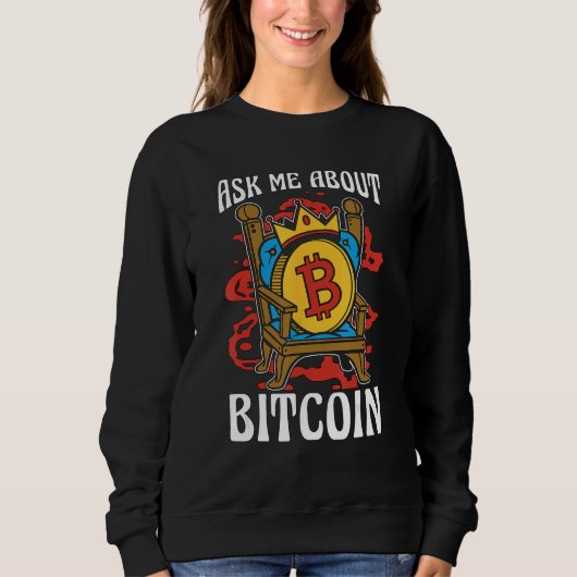 Vraag Mij Over Bitcoin Crypto Token Blockchain Cry Trui (Voorkant)