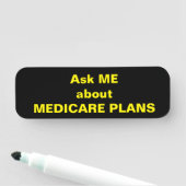 Vraag mij over MEDICARE PLANNEN Square Nametag Naamplaatje (In situ)