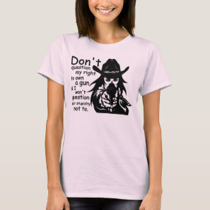 Vraag mijn recht om een Pistool te bezitten niet a T-shirt