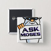 Vraag Moses Vierkante Button 5,1 Cm (Voorkant /achterkant)