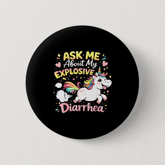 Vraag naar explosieve diarree grap poep meme ronde button 5,7 cm (Voorkant)