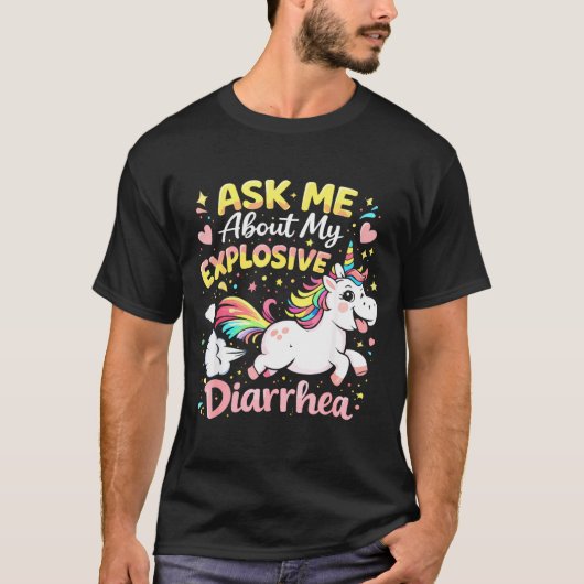 Vraag naar explosieve diarree grappige poep meme t-shirt (Voorkant)