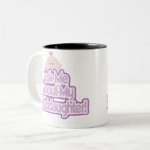 Vraag naar mijn kleindochter tweekleurige koffiemok (Voorkant links)