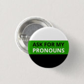 Vraag naar Mijn ronouns Neutrois Flag Badge Ronde Button 3,2 Cm (Voorkant /achterkant)