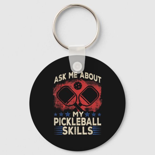Vraag naar pickle ball-vaardigheden - grappige pic sleutelhanger (Voorkant)