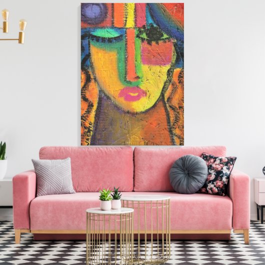 Vraag niet naar Abstract acrylverf op OSB Canvas Afdruk (Insitu (Woonkamer))