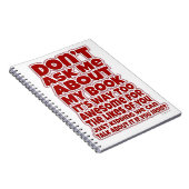 Vraag niet naar mijn boek Funny Author Promo Notitieboek (Rechterzijde)