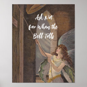 Vraag niet naar wie de Bell Tolls Idiom + Angel Poster