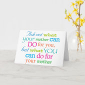 Vraag niet wat uw moeder voor u… kaart (Gele Bloem)
