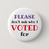 Vraag niet wie ik voor de moderne Button van de ki (Voorkant)