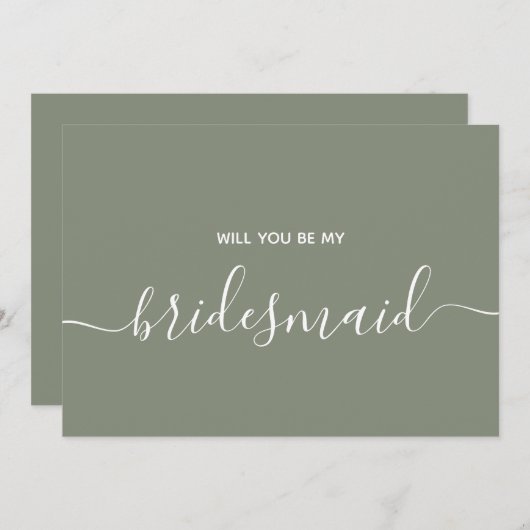 Vraag om Bruidsmeisje te Worden Bruidsfeest Kaart (Voorkant / Achterkant)