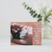 Vraag om hulp briefkaart (Staand voorkant)