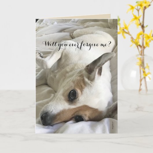 Vraag om vergeving van een hondenliefhebber Kaart (Gele Bloem)