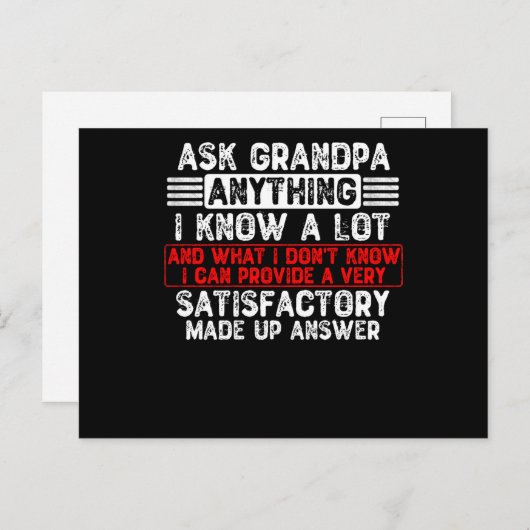 Vraag opa alles briefkaart (Voorkant / Achterkant)