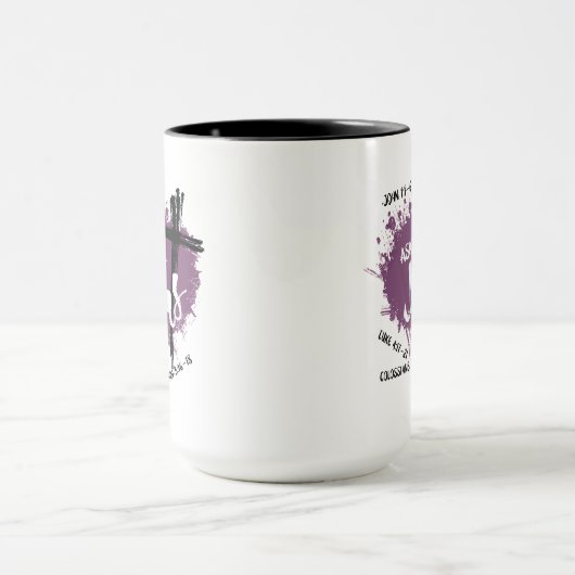 VRAAG OVER JESUS Christelijk evangelscript Paars Mok (Midden)