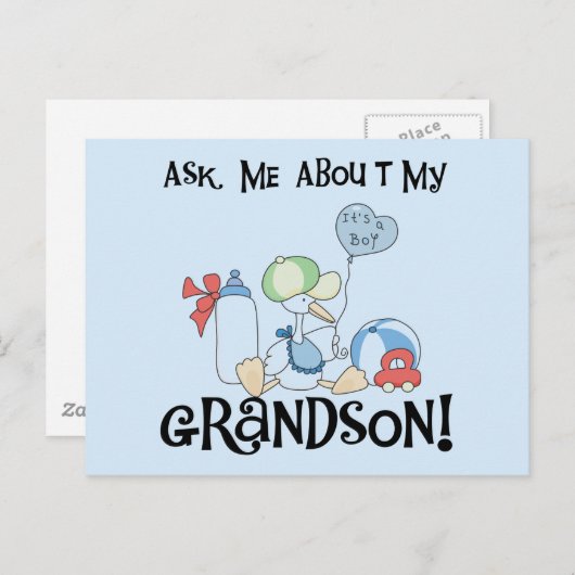 Vraag over mijn kleinzoon Tshirts en geschenken Briefkaart (Voorkant / Achterkant)