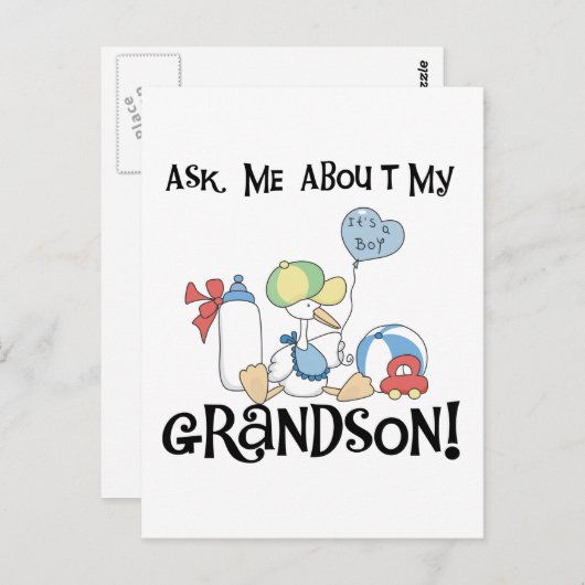 Vraag over mijn kleinzoon Tshirts en geschenken Briefkaart (Voorkant / Achterkant)