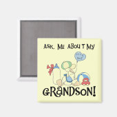 Vraag over mijn kleinzoon Tshirts en geschenken Magneet (Voorkant / Achterkant)