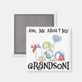 Vraag over mijn kleinzoon Tshirts en geschenken Magneet (Voorkant / Achterkant)