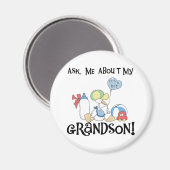 Vraag over mijn kleinzoon Tshirts en geschenken Magneet (Voorkant / Achterkant)