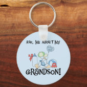 Vraag over mijn kleinzoon Tshirts en geschenken Sleutelhanger (Voorkant)