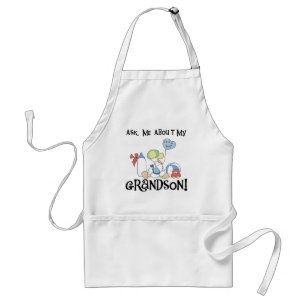 Vraag over mijn kleinzoon Tshirts en geschenken Standaard Schort
