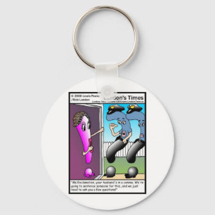 Vraag politie Funny Cartoon Gifts & T - shirts Sleutelhanger