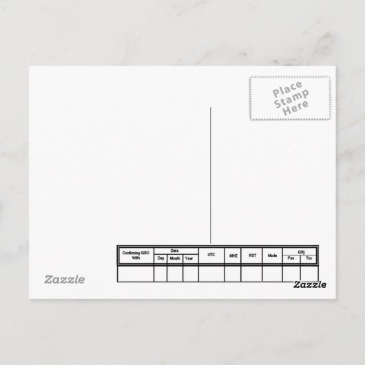 vraag QSL Briefkaart (Achterkant)