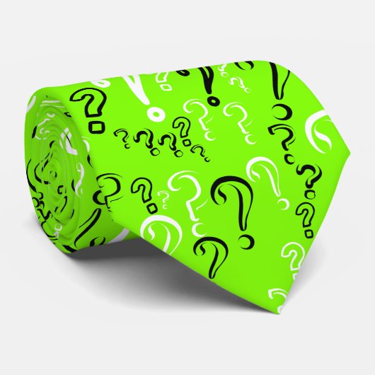 Vraag Stropdas: wit, zwart, Chartreuse Stropdas (Opgerold)