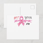 Vraag uw roze over borstkanker aankondigingskaart (Voorkant / Achterkant)