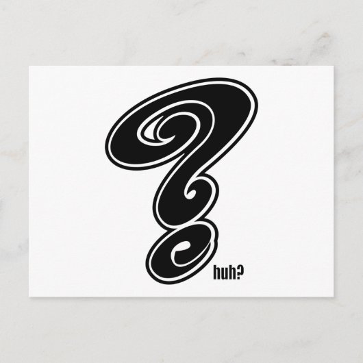 Vraag ~ Vragen over Huh? Wat? ? Briefkaart (Voorkant)