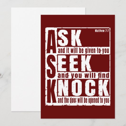 vraag zoek klop T-Shirt Kaart (Voorkant / Achterkant)