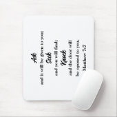 Vraag Zoekt Klop Mattheüs 7:7 Bijbelvers Muismat (Met muis)