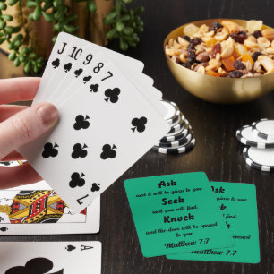 Vraag Zoekt Klop Mattheüs 7:7 Bijbelvers Pokerkaarten