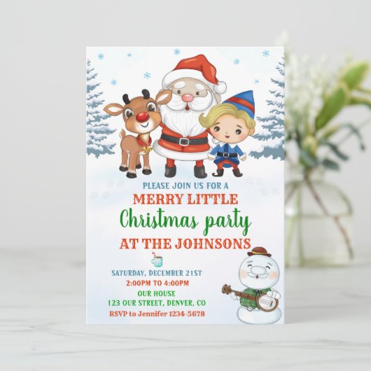 Vraagfeest voor kerstfeestfeest kaart (Staand voorkant)