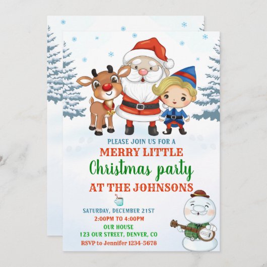 Vraagfeest voor kerstfeestfeest kaart (Voorkant / Achterkant)