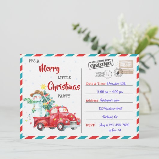 Vraagfeest voor kerstfeestfeest kaart (Staand voorkant)