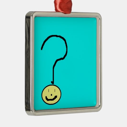 vraagteken emoji , digitale kunst door kinderen :  metalen ornament (Rechts)