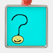 vraagteken emoji , digitale kunst door kinderen :  metalen ornament (Voorkant)