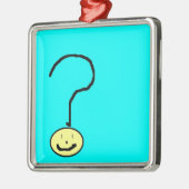 vraagteken emoji , digitale kunst door kinderen :  metalen ornament (Links)