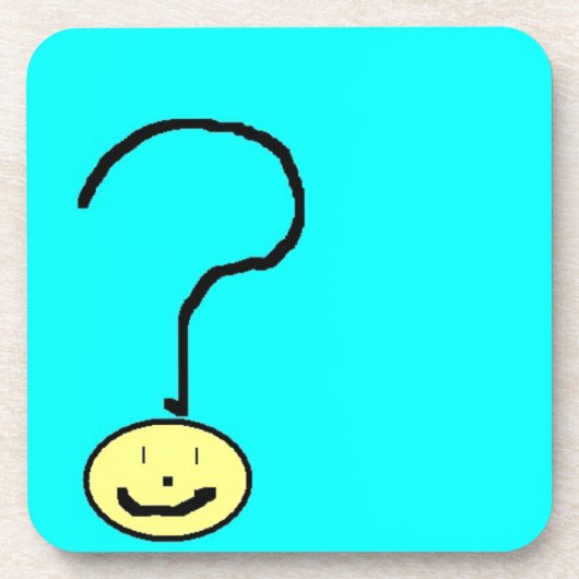 vraagteken emoji , digitale kunst door kinderen :  onderzetter (Voorkant)