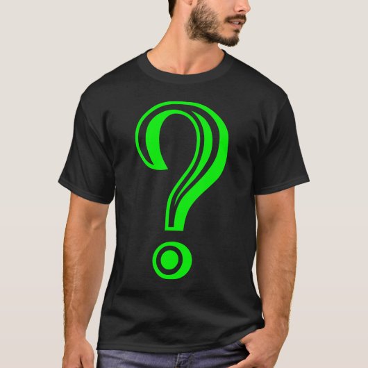 Vraagteken Gegraveerd T-shirt (Voorkant)