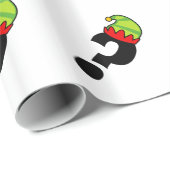 Vraagteken met grappige elf pet Kerst Cadeaupapier (Rol Hoek)