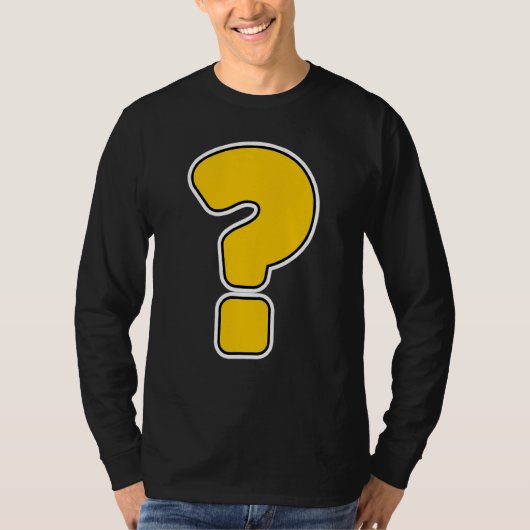 Vraagteken Slogan Kostuum T-shirt (Voorkant)