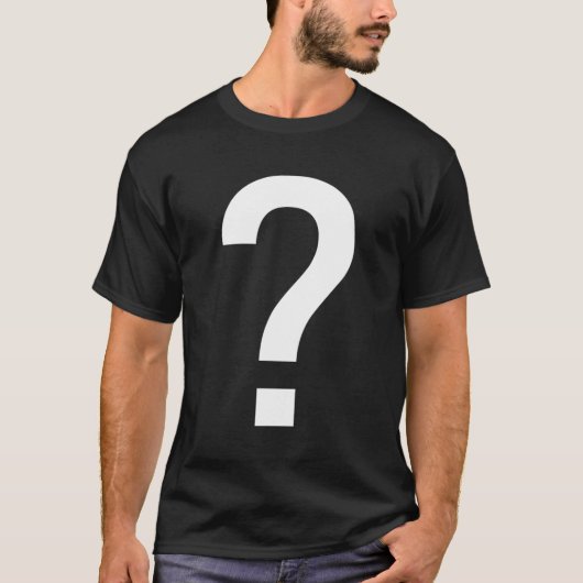 vraagteken t-shirt (Voorkant)