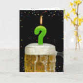 vraagteken verjaardagskaars kaart (Gele Bloem)