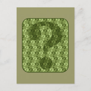 Vraagtekenontwerp in het groen briefkaart