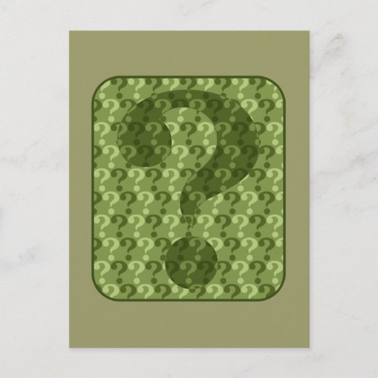Vraagtekenontwerp in het groen briefkaart (Voorkant)