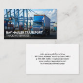 Vrachtauto bij zeehaven visitekaartje (Voorkant / Achterkant)